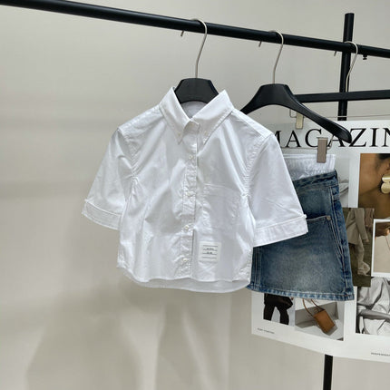 THOM SIMPLE WHITE SHORT-SLEEVE SHIRT 267950