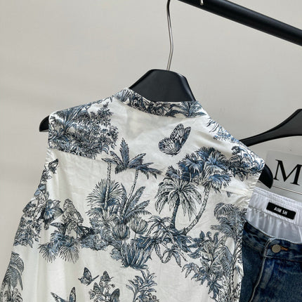 DIOR SLEEVELESS BLAZER DRESS WITH PALM TREE PRINT 267896