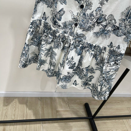 DIOR SLEEVELESS BLAZER DRESS WITH PALM TREE PRINT 267896