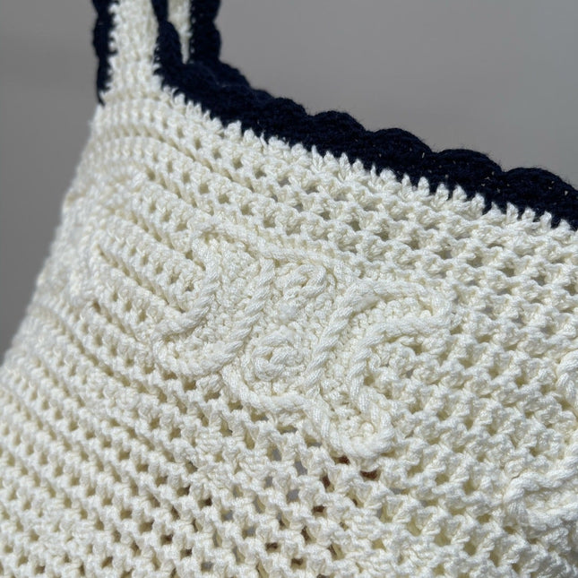 CELINE OPEN-KNIT FLORAL PATTERN KNIT VEST 275887