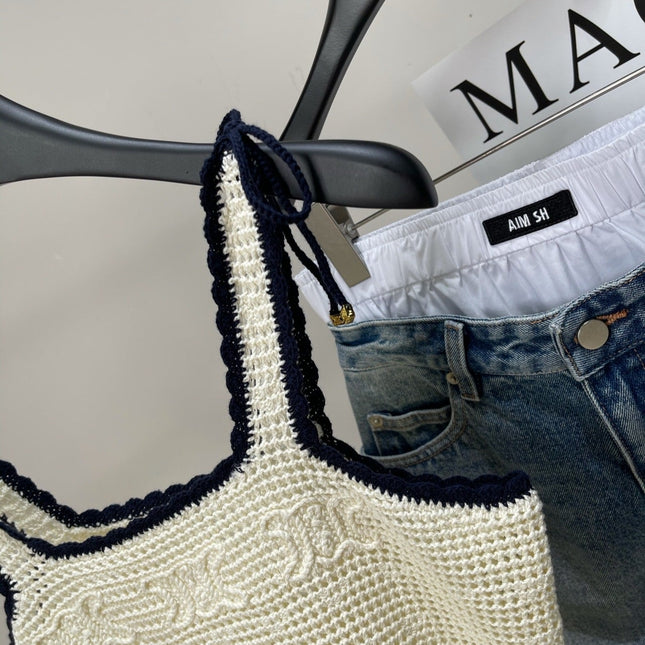 CELINE OPEN-KNIT FLORAL PATTERN KNIT VEST 275887