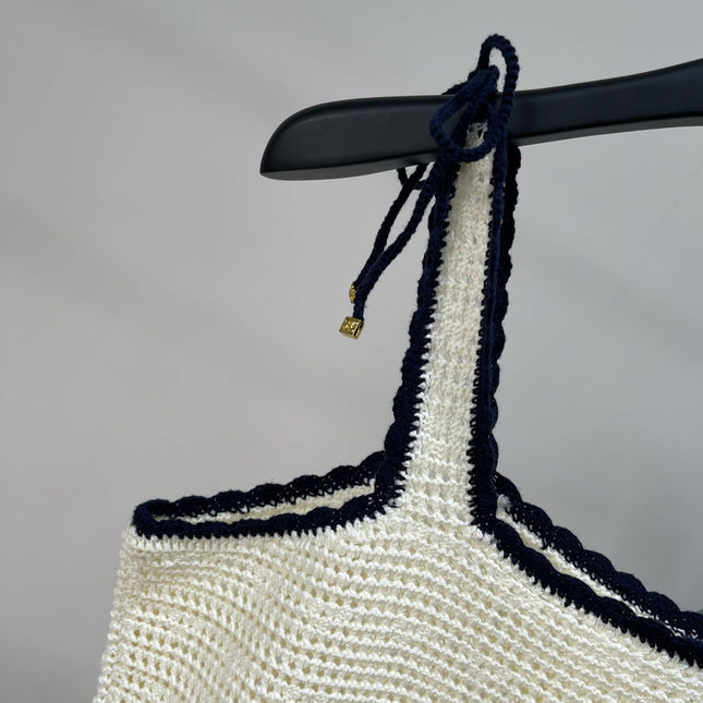 CELINE OPEN-KNIT FLORAL PATTERN KNIT VEST 275887