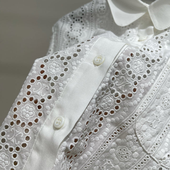 CELINE SHORT SLEEVE CUT-OUT SHIRT 273109