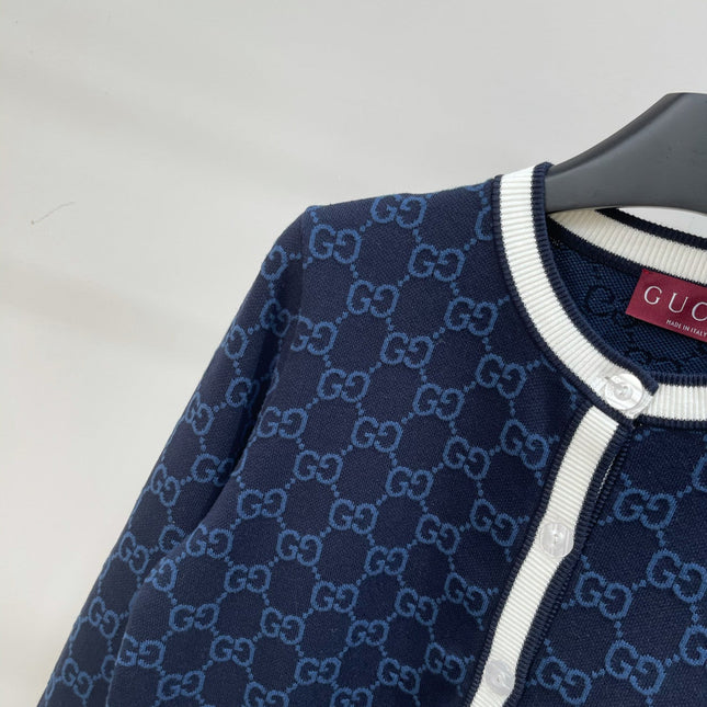 GUCCI CREW NECK CARDIGAN WITH WHITE TRIM 276013