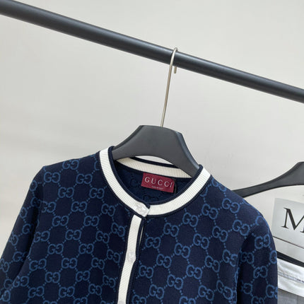 GUCCI CREW NECK CARDIGAN WITH WHITE TRIM 276013