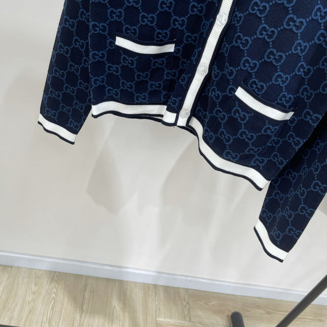 GUCCI CREW NECK CARDIGAN WITH WHITE TRIM 276013