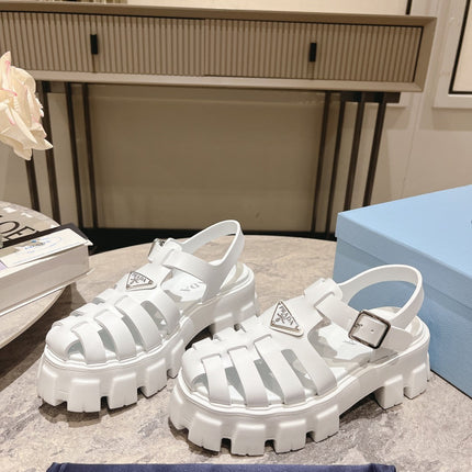 Pra Rubber Monolith Sandals White