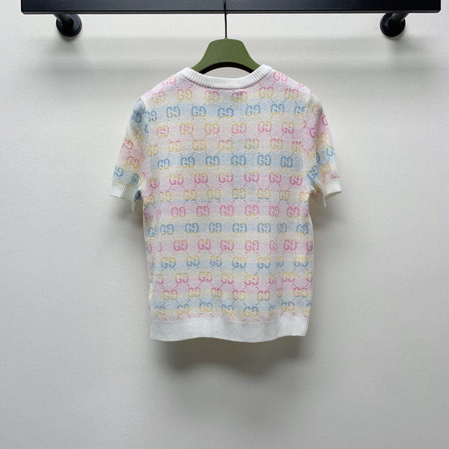 GUCCI SHORT-SLEEVE KNIT TOP 232145