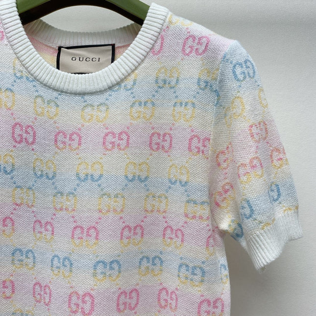 GUCCI SHORT-SLEEVE KNIT TOP 232145