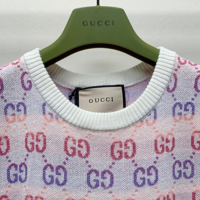GUCCI SHORT-SLEEVE KNIT TOP 232146