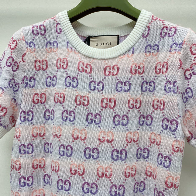 GUCCI SHORT-SLEEVE KNIT TOP 232146