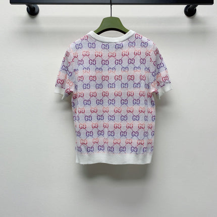 GUCCI SHORT-SLEEVE KNIT TOP 232146