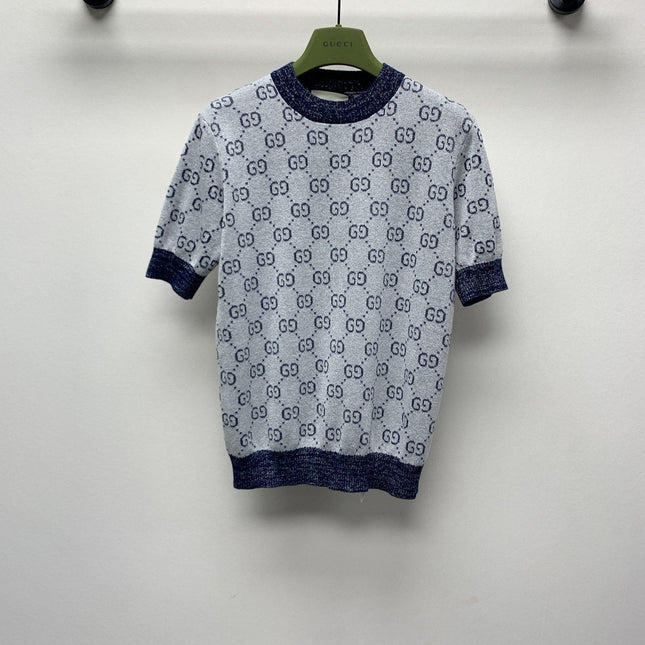 GUCCI SHORT-SLEEVE KNIT TOP 257394