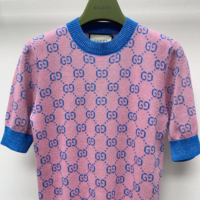 GUCCI SHORT-SLEEVE KNIT TOP 257395