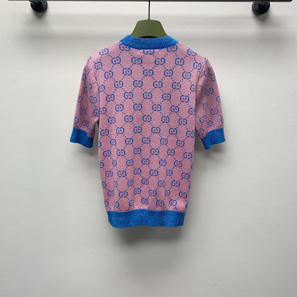 GUCCI SHORT-SLEEVE KNIT TOP 257395