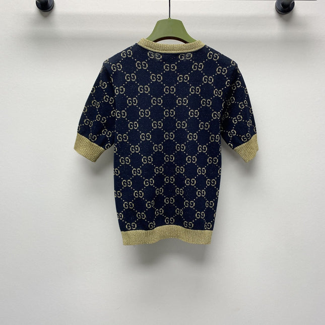 GUCCI SHORT-SLEEVE KNIT TOP 257396