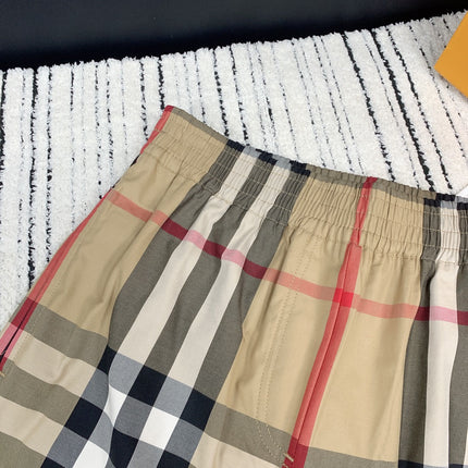 BBR PLAID ELASTIC WAIST STRETCH SHORTS 268061