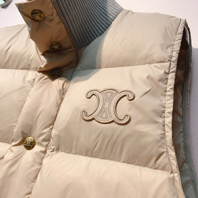 CELINE 25S UFFER VEST WITH KNIT COLLAR 0044