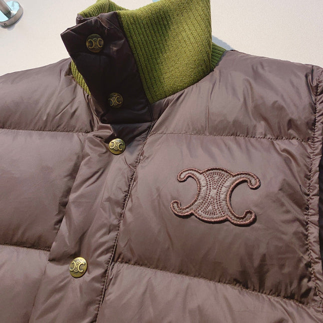 CELINE 25S UFFER VEST WITH KNIT COLLAR 0043