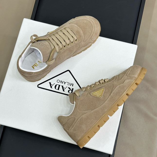 PRA TRAIL FADED SUEDE SNEAKERS TORTILLA