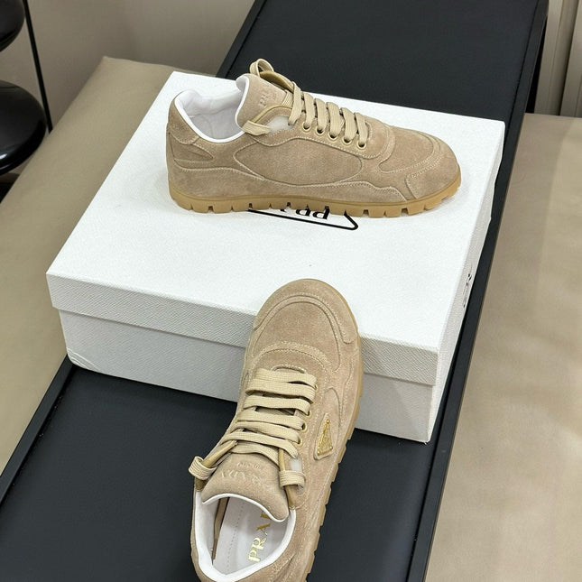 PRA TRAIL FADED SUEDE SNEAKERS TORTILLA