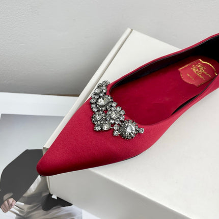 EFFLORESCENCE BALLERINAS IN RED GLITTER FABRIC