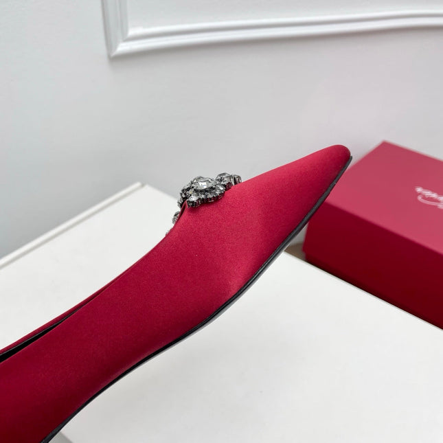 EFFLORESCENCE BALLERINAS IN RED GLITTER FABRIC