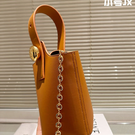 LOE MINI 19 PEBBLE BUCKET IN OAK MELLOW CALFSKIN