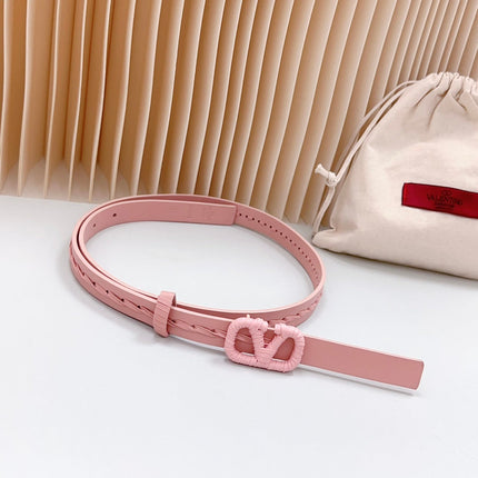 Vlogo Pink Leather Buckle 20mm Pink Belt