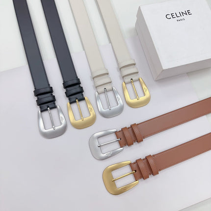 LARGE WESTERN 35 MM BELT BLACK CALFSKIN SILVER HARDWARE