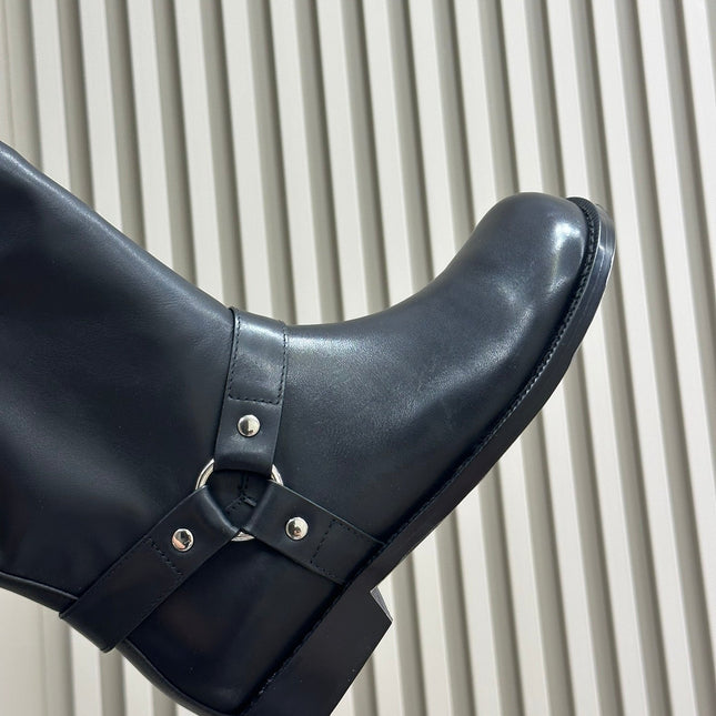 LW CAMPO BIKER BOOT BLACK CALFSKIN