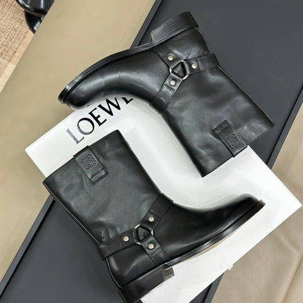 LW CAMPO BIKER BOOT BLACK CALFSKIN