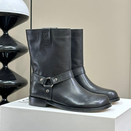 LW CAMPO BIKER BOOT BLACK CALFSKIN