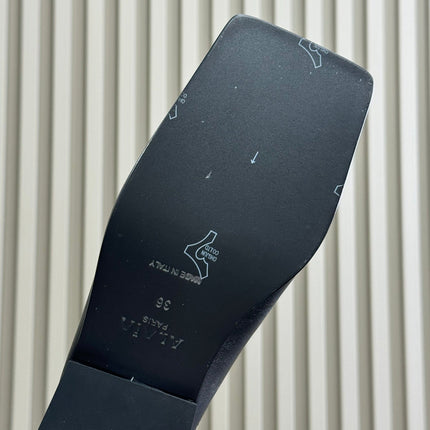 ALAIA 25S SQUARE LOAFER MULES IN BLACK CALFSKIN