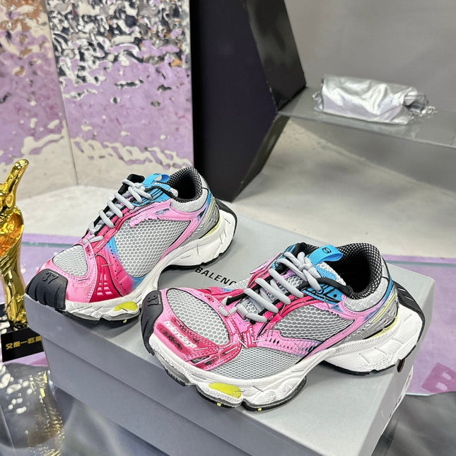 STAPLER SNEAKER IN GRAY PINK BLUE POLYURETHANE AND MESH