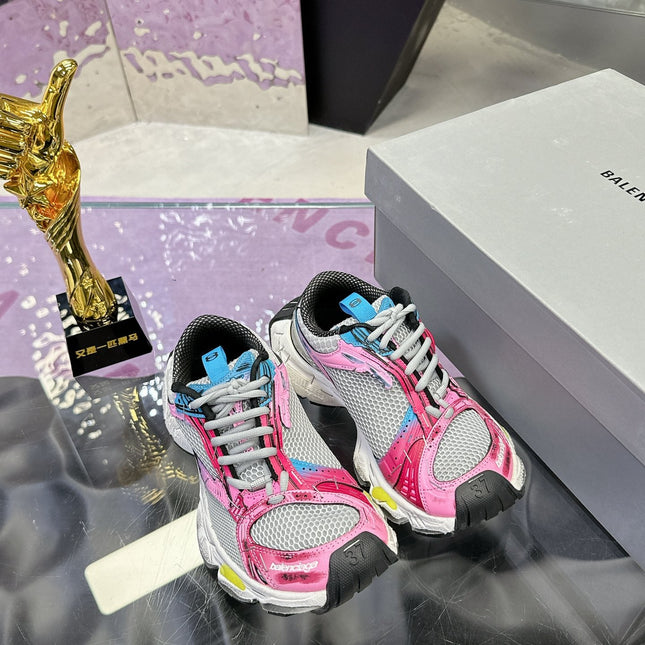 STAPLER SNEAKER IN GRAY PINK BLUE POLYURETHANE AND MESH