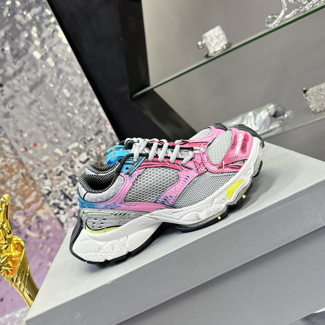 STAPLER SNEAKER IN GRAY PINK BLUE POLYURETHANE AND MESH