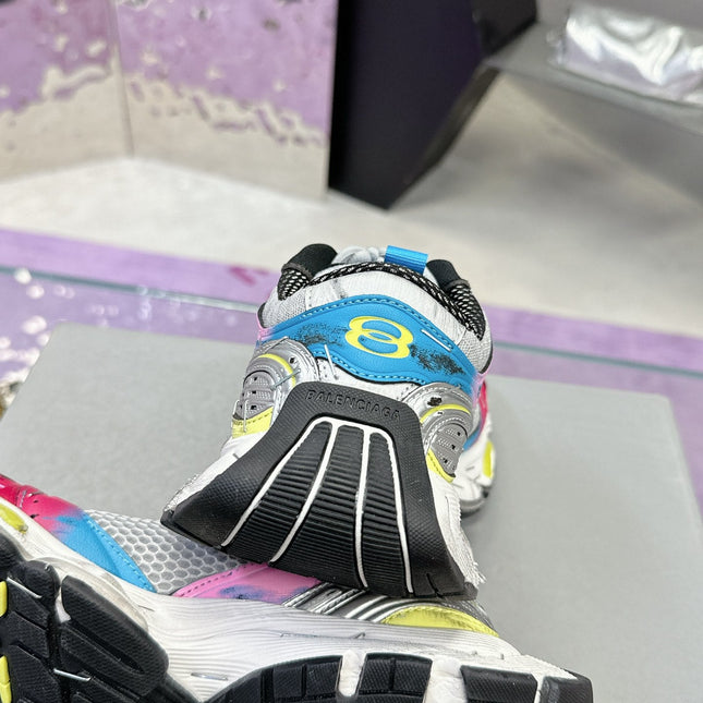 STAPLER SNEAKER IN GRAY PINK BLUE POLYURETHANE AND MESH