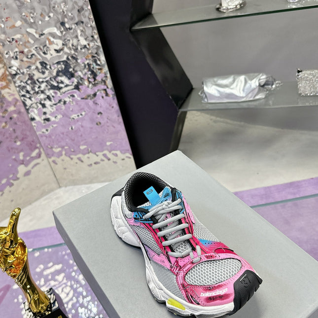 STAPLER SNEAKER IN GRAY PINK BLUE POLYURETHANE AND MESH