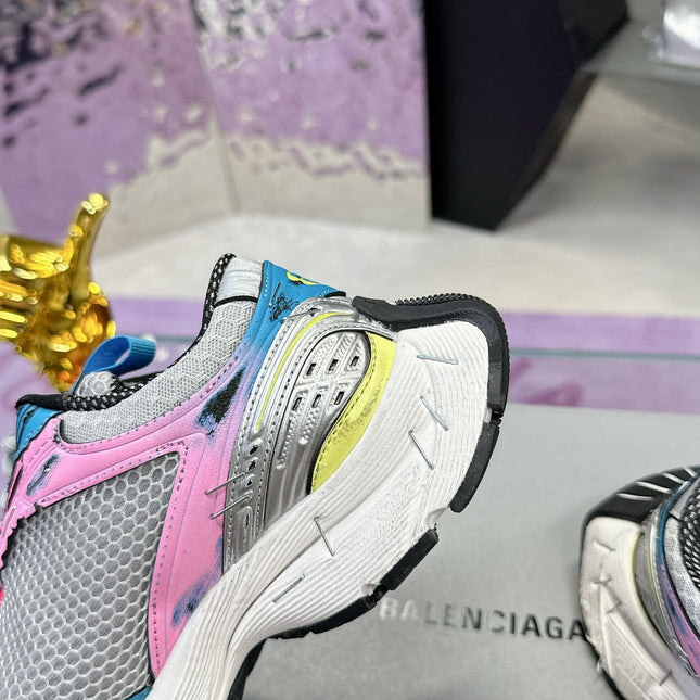 STAPLER SNEAKER IN GRAY PINK BLUE POLYURETHANE AND MESH