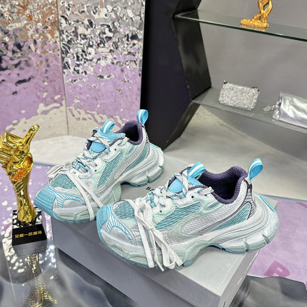 3XL SNEAKER IN LIGHT BLUE, WHITE AND PURPLE MESH AND POLYURETHANE