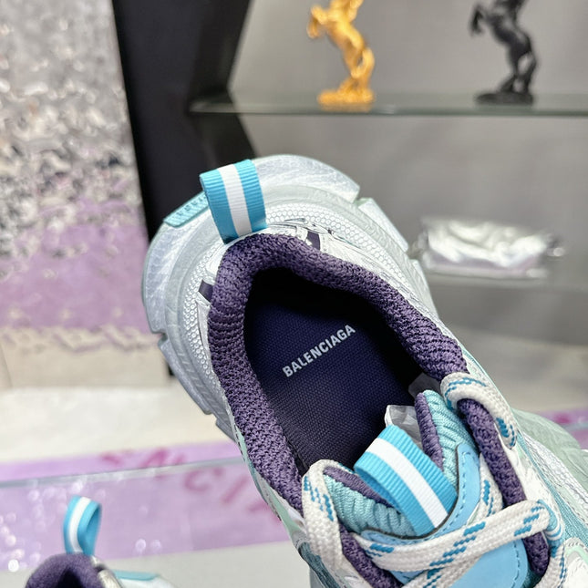 3XL SNEAKER IN LIGHT BLUE, WHITE AND PURPLE MESH AND POLYURETHANE