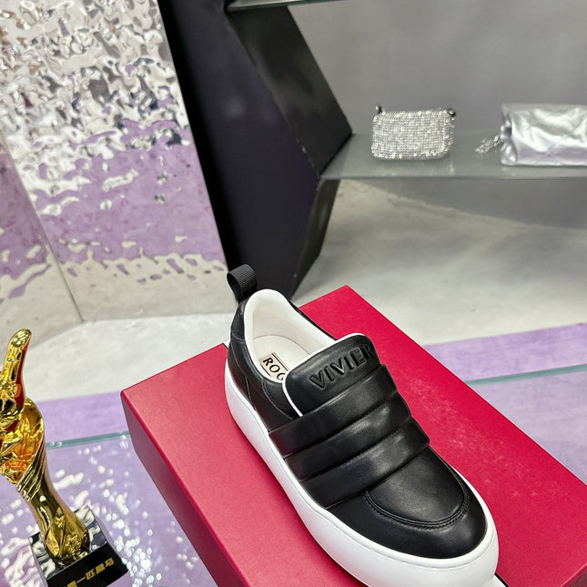 PUFFY LEATHER LOW TOP SNEAKERS IN BLACK LAMBSKIN