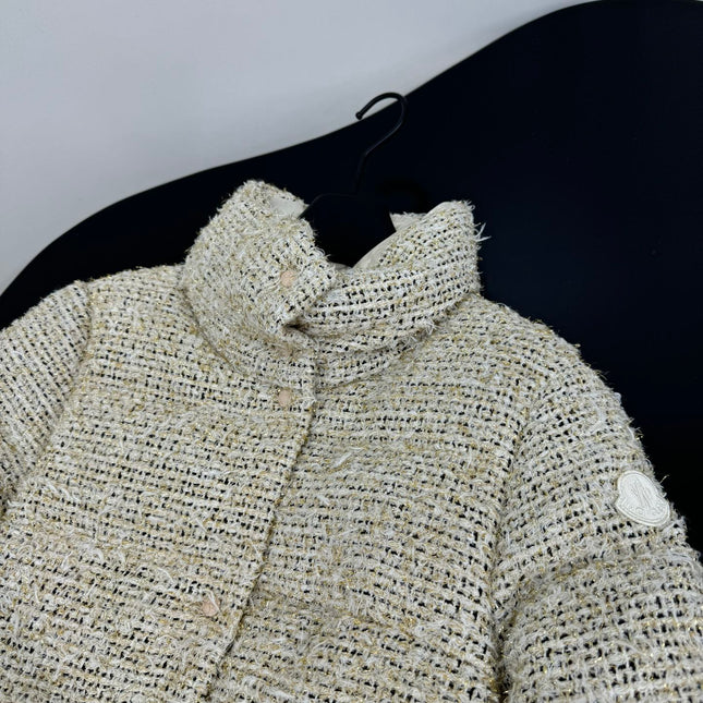 MONCLER 25S COCHELLE TWEED MID-LENGTH DOWN JACKET 202