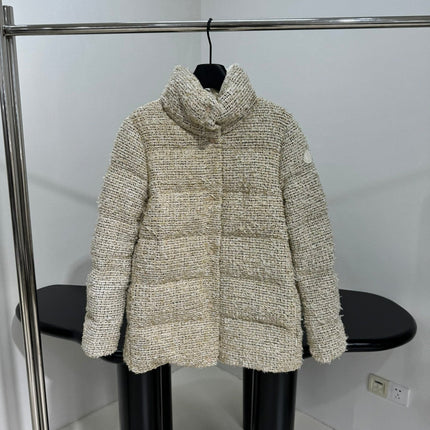 MONCLER 25S COCHELLE TWEED MID-LENGTH DOWN JACKET 202
