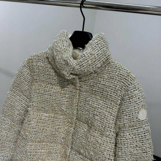 MONCLER 25S COCHELLE TWEED MID-LENGTH DOWN JACKET 202