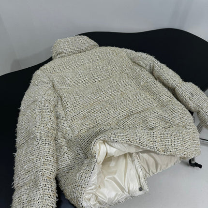 MONCLER 25S COCHELLE TWEED MID-LENGTH DOWN JACKET 202