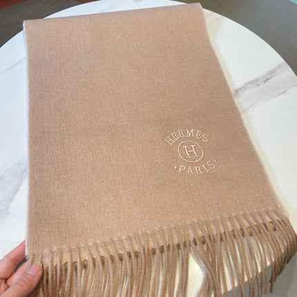 RECTO-VERSO MUFFLER 190 TAN BROWN CASHMERE