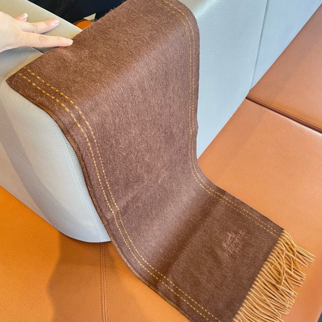 UNIE BRODEE GM MUFFLER IN CHOCOLATE BROWN CASHMERE