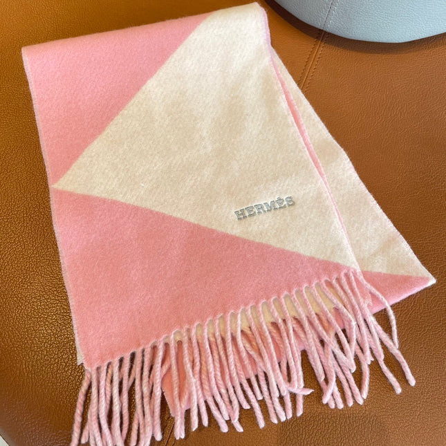 SCARF 150 CM IN BABY PINK MIX WHITE CASHMERE
